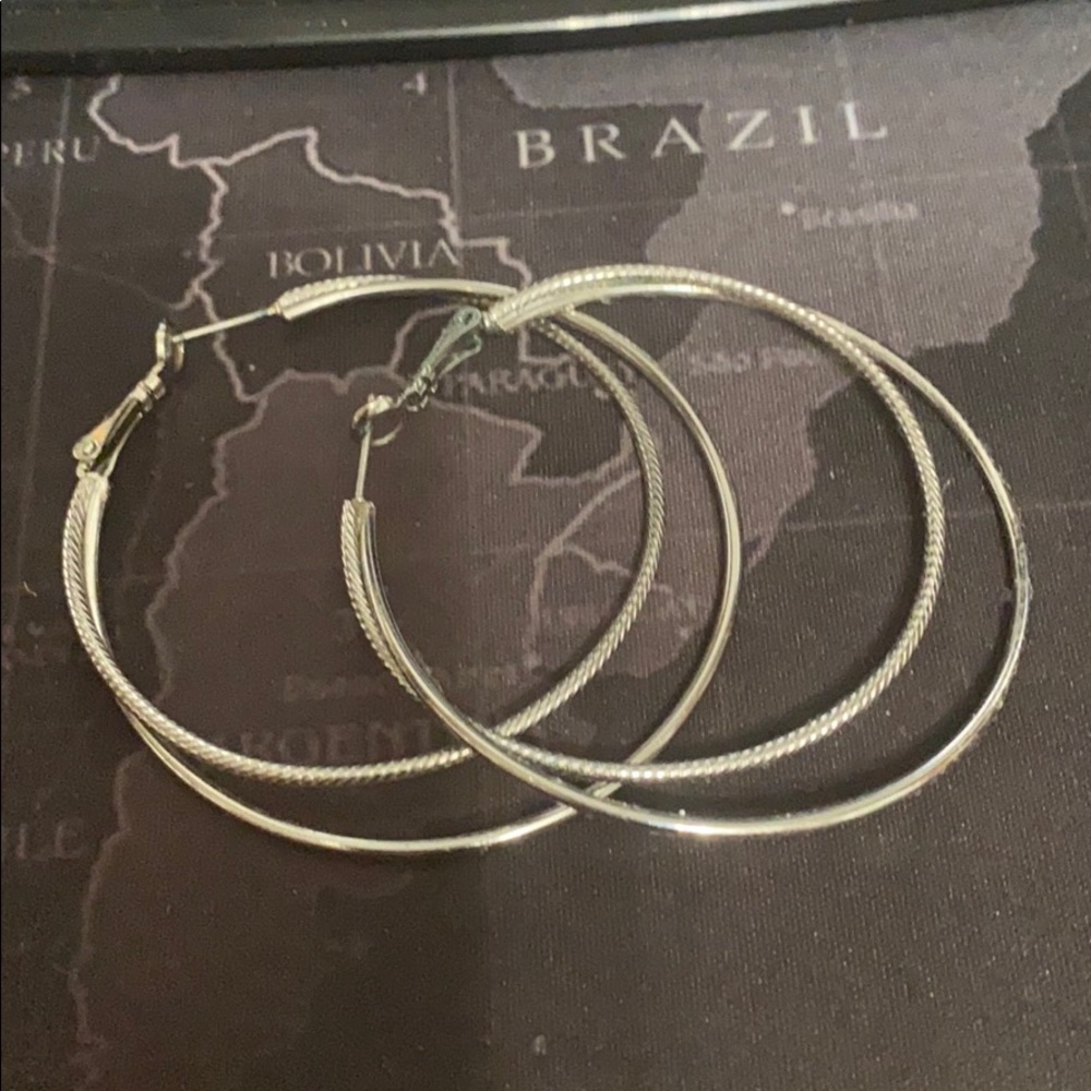 Silver hoop earrings